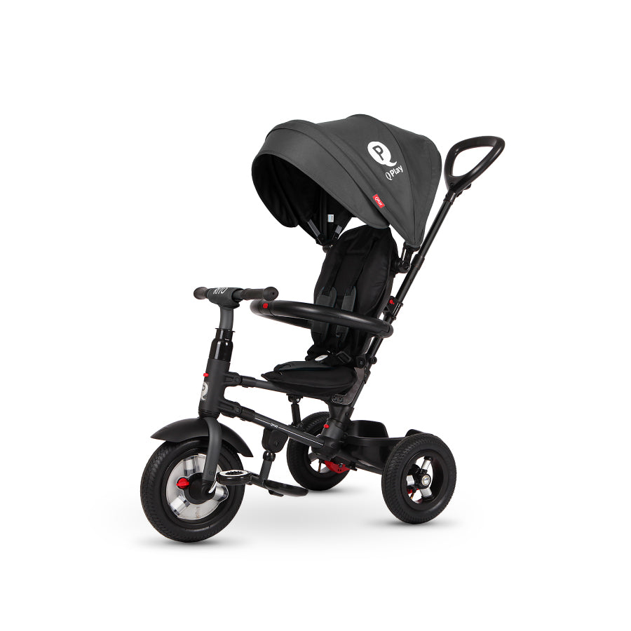 QPlay Rito Air Gel - Black | 3-Stage Foldable Kids Tricycle