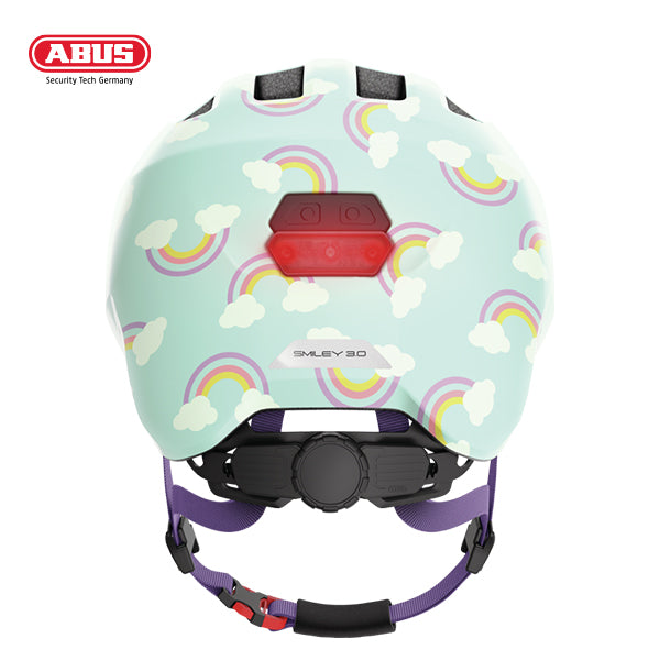ABUS Helmet - Smiley 3.0 LED - Blue Rainbow (Medium: 50-55cm)