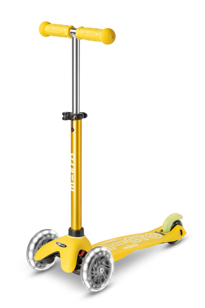 Mini Micro Deluxe - LED Wheels - Yellow - 3-Wheeled Scooter for Kids, Ages 2-5