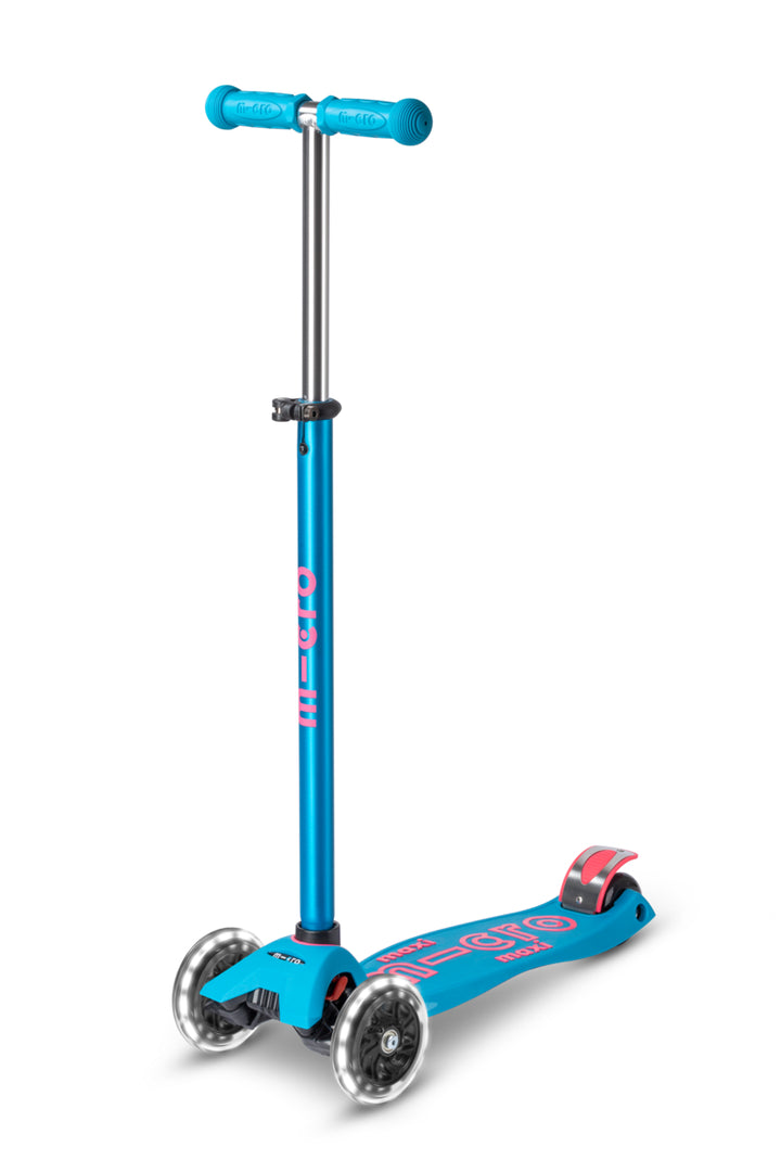 Maxi Micro Deluxe - LED Wheels - Aqua - 3-Wheeled Scooter for Kids, Ages 5-12