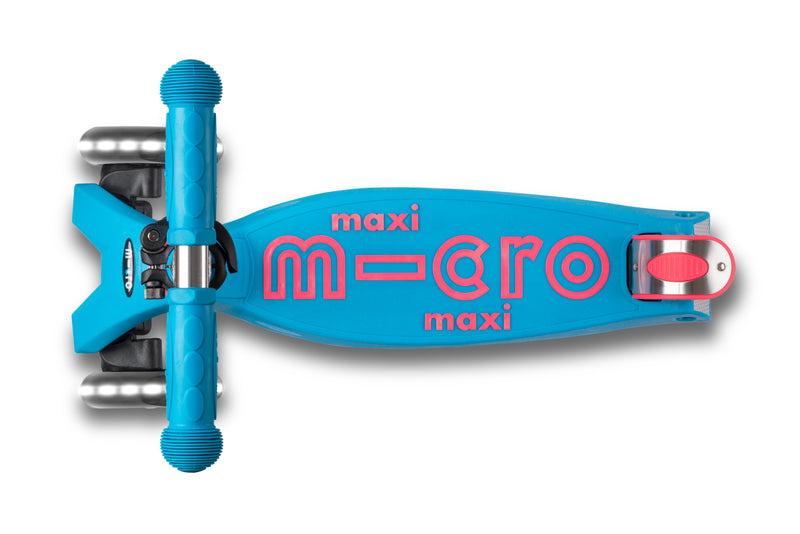 Maxi Micro Deluxe - LED Wheels - Aqua - 3-Wheeled Scooter for Kids, Ages 5-12
