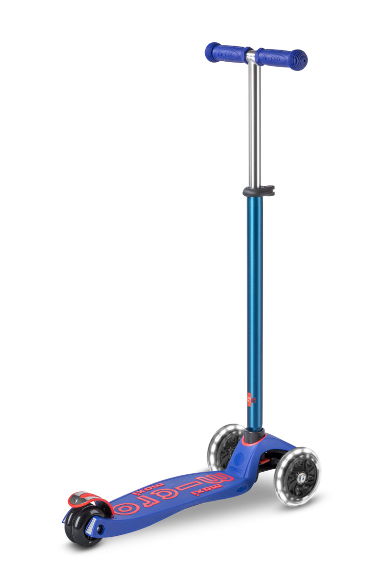 Maxi Micro Deluxe - LED Wheels - Blue - 3-Wheeled Scooter for Kids, Ages 5-12