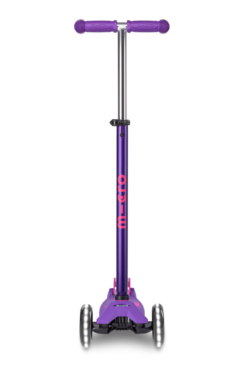 Maxi Micro Deluxe - LED Wheels - Purple - 3-Wheeled Scooter for Kids, Ages 5-12