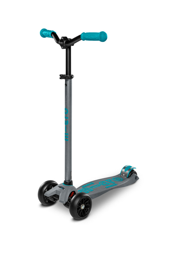 Maxi Micro Deluxe Pro - Grey / Aqua - 3-Wheeled Scooter for Kids, Ages 5-12
