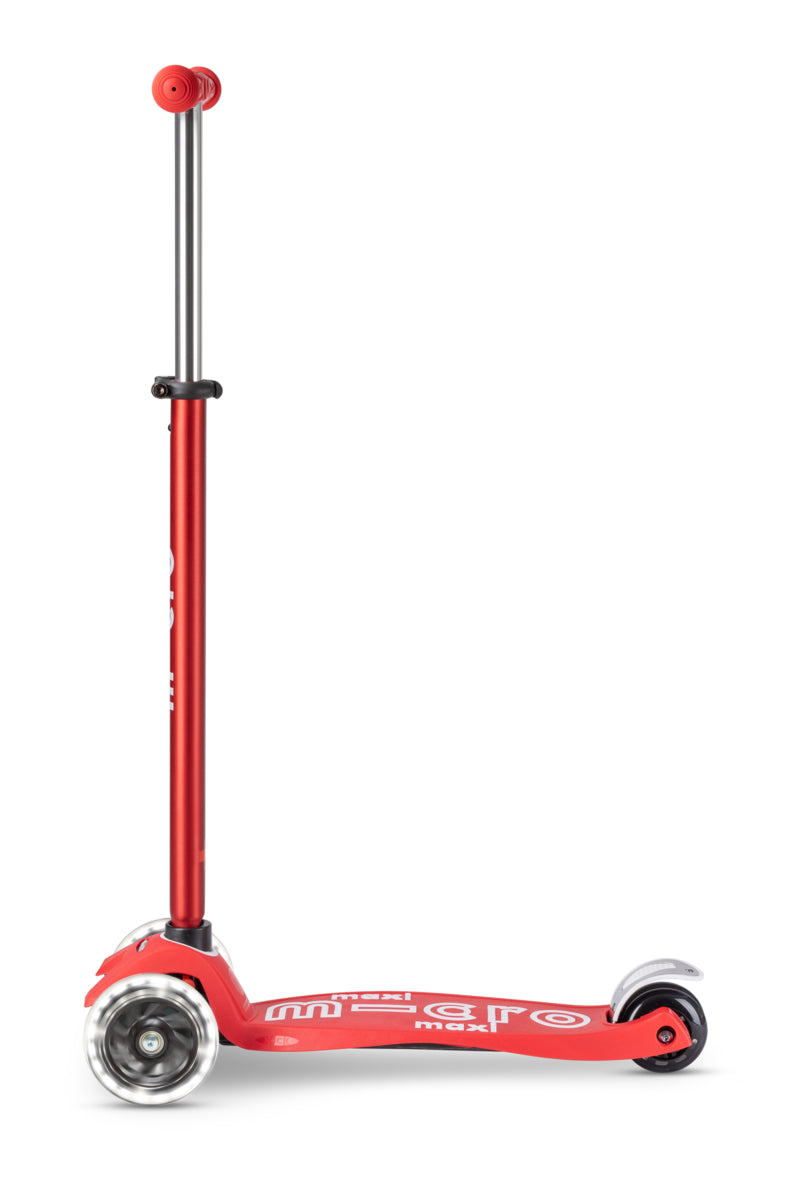 Maxi Micro Deluxe - LED Wheels - Red - 3-Wheeled Scooter for Kids, Ages 5-12