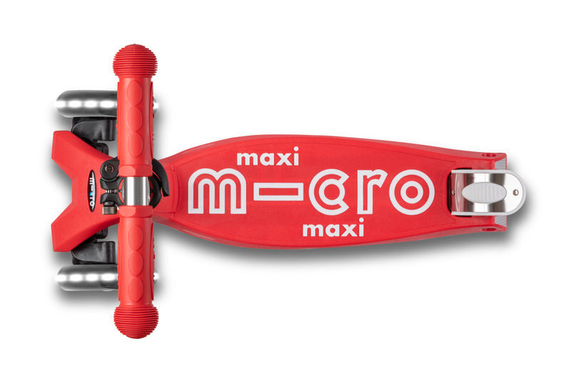 Maxi Micro Deluxe - LED Wheels - Red - 3-Wheeled Scooter for Kids, Ages 5-12