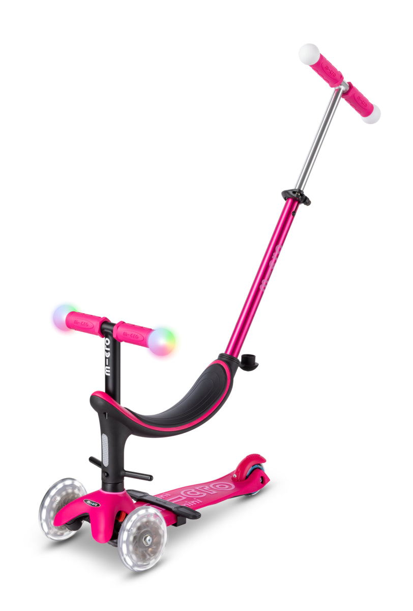 Micro Mini 2 Grow Pink Light Up Scooter | 4-in-1 Transforming Ride
