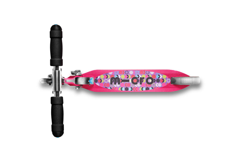 Micro Sprite Scooter - Raspberry Floral Dot - 2-Wheeled Scooter for Kids and Teens