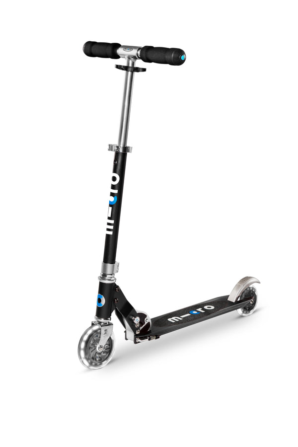 Micro Sprite Scooter - LED Wheels - Black - 2-Wheeled Scooter for Kids and Teens