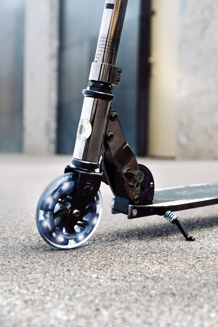 Micro Sprite Neochrome Scooter - LED Wheels - Black - 2-Wheeled Scooter for Kids and Adults