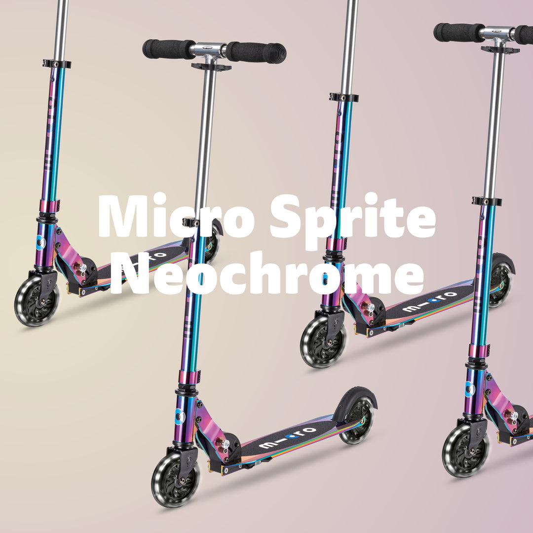 Micro Sprite Neochrome Scooter - LED Wheels - Neochrome - 2-Wheeled Scooter for Kids and Adults