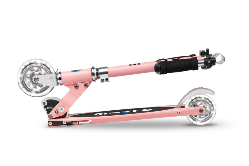 Micro Sprite Scooter - LED Wheels - Neon Rose - 2-Wheeled Scooter for Kids and Teens