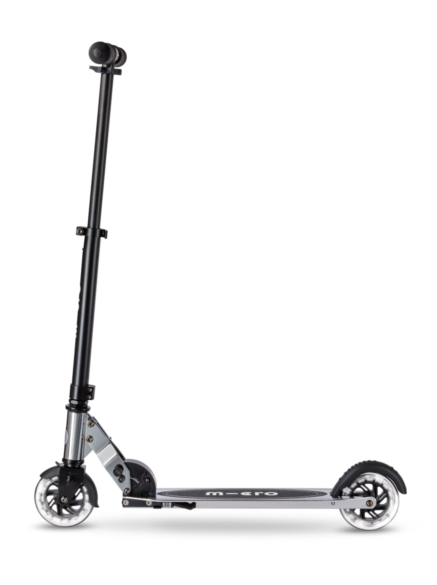 Micro Sprite Neochrome Scooter - LED Wheels - SilverChrome - 2-Wheeled Scooter for Kids and Adults