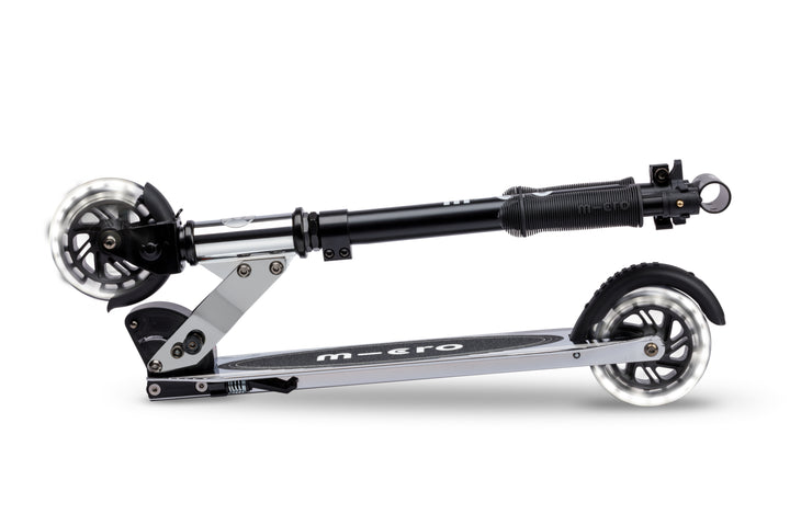 Micro Sprite Neochrome Scooter - LED Wheels - SilverChrome - 2-Wheeled Scooter for Kids and Adults