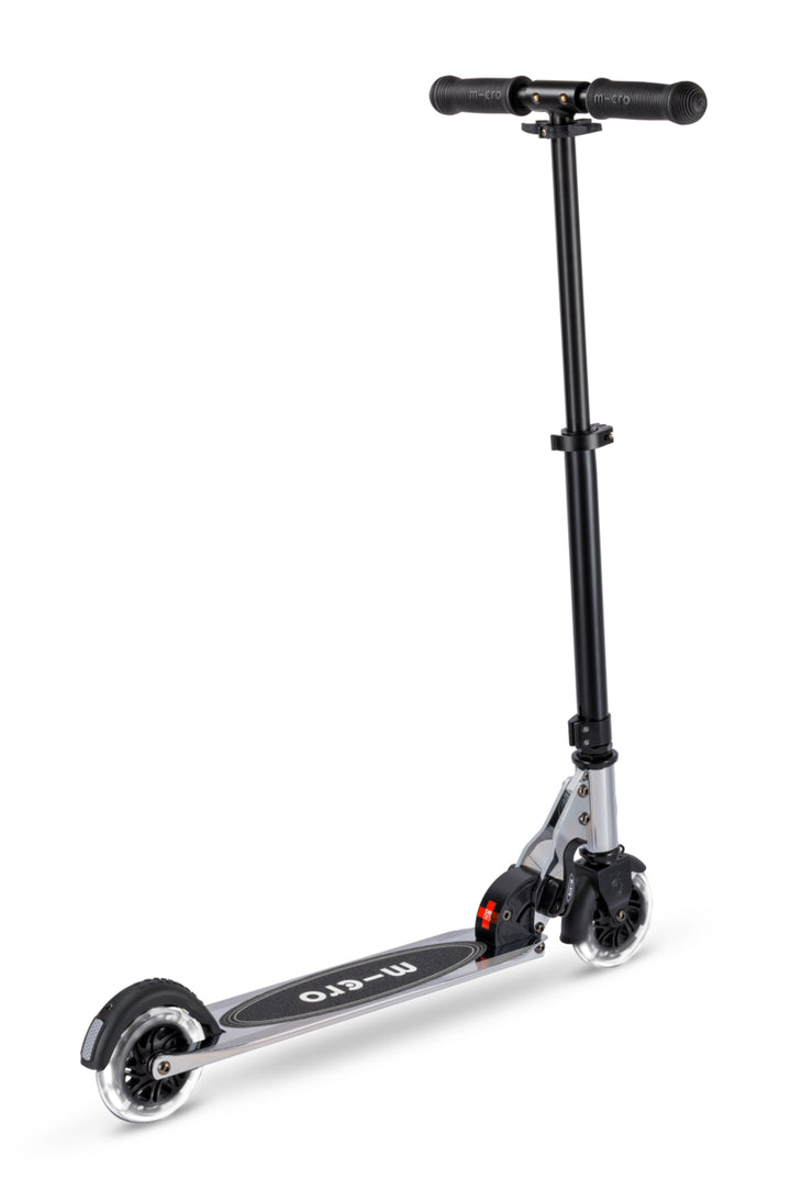 Micro Sprite Neochrome Scooter - LED Wheels - SilverChrome - 2-Wheeled Scooter for Kids and Adults