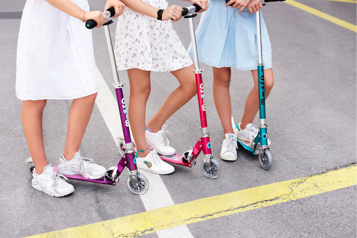 Micro Sprite Scooter - Raspberry Floral Dot - 2-Wheeled Scooter for Kids and Teens