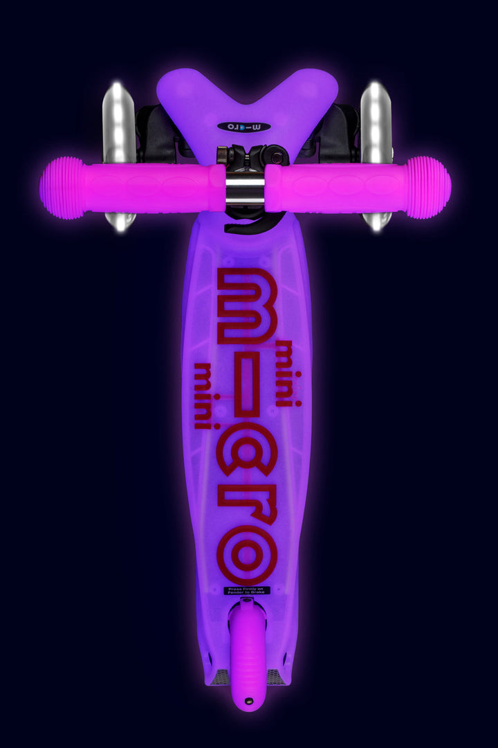 Mini Micro Deluxe Glow LED - Frosty Pink - 3-Wheeled Scooter for Kids, Ages 2-5
