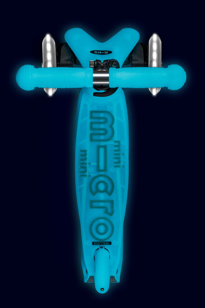 Mini Micro Deluxe Glow LED - Glacier Aqua - 3-Wheeled Scooter for Kids, Ages 2-5