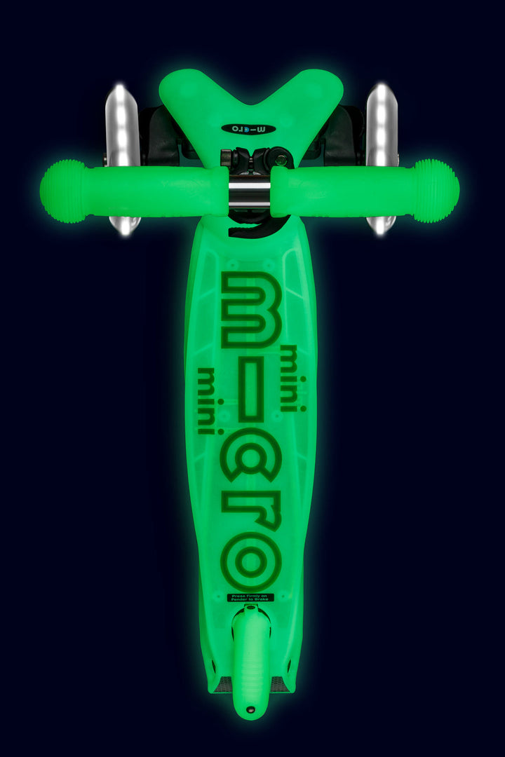 Mini Micro Deluxe Glow LED - Icy Lime - 3-Wheeled Scooter for Kids, Ages 2-5
