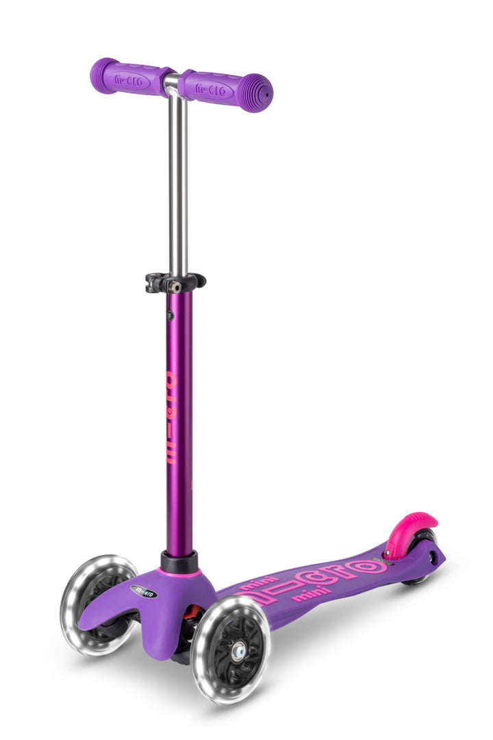 Mini Micro Deluxe - LED Wheels - Purple Pink - 3-Wheeled Scooter for Kids, Ages 2-5