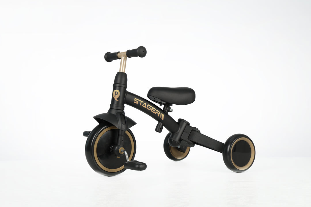 QPlay Stager 3in1 Tricycle - Black / Gold
