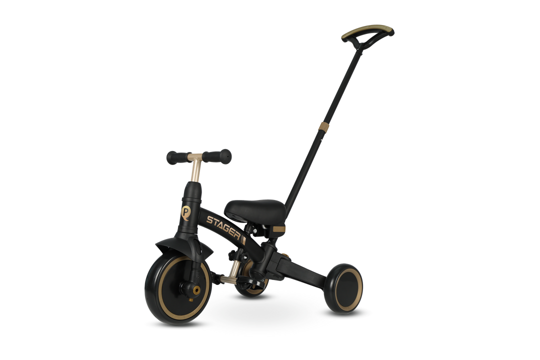 QPlay Stager 3in1 Tricycle - Black / Gold