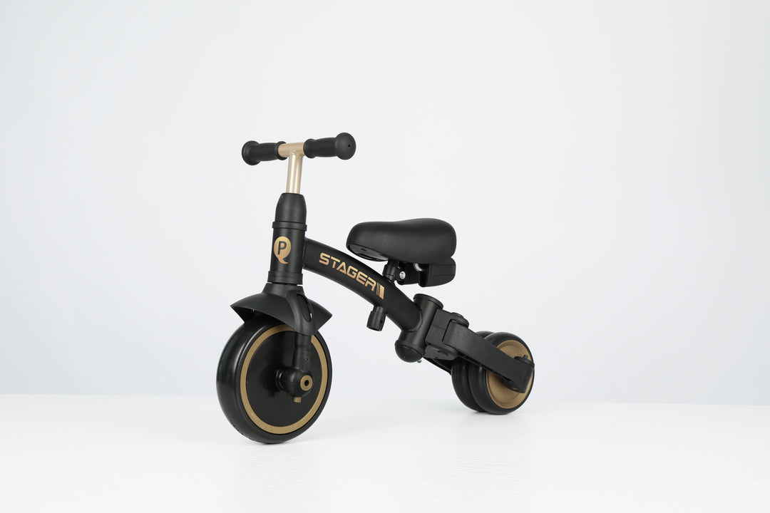 QPlay Stager 3in1 Tricycle - Black / Gold