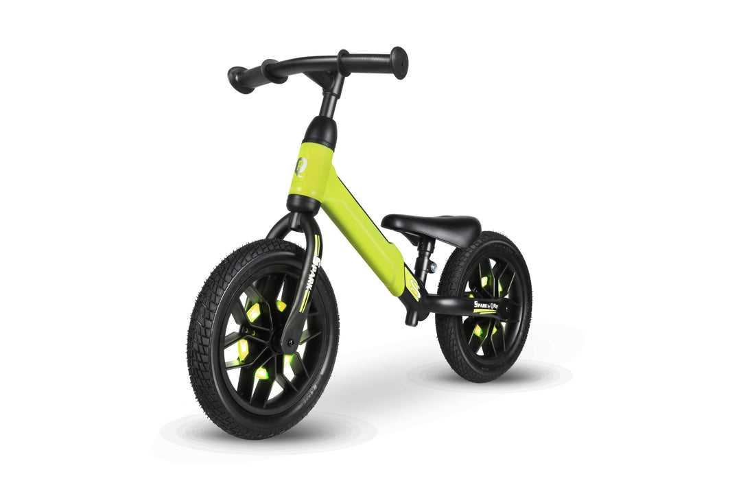 Qplay Spark Balance Bike with LED Lights - Green