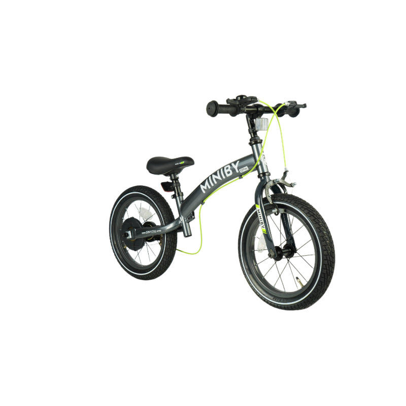 QPlay Miniby 3-in-1 Kids Bike: Balance to Pedal | 14" Air Wheels | Grey