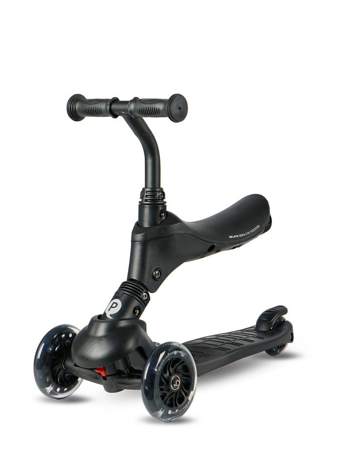 Pro: QPlay SEMA Pro Scooter: Multi-Stage Ride-on for ages 1-6 | LED Wheels | Black