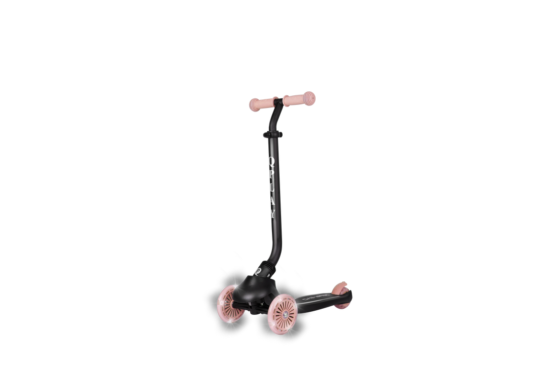 QPlay SEMA Evo Scooter: Multi-Stage Ride-on for ages 1-6 | LED Wheels & Deck | Coral Pink