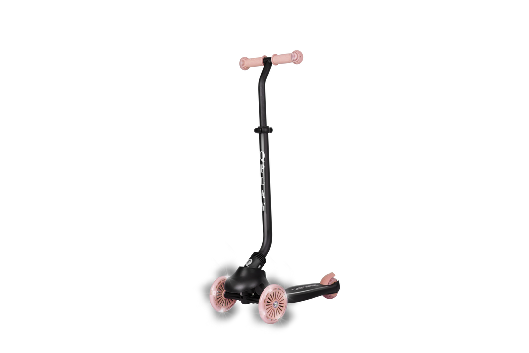 QPlay SEMA Evo Scooter: Multi-Stage Ride-on for ages 1-6 | LED Wheels & Deck | Coral Pink
