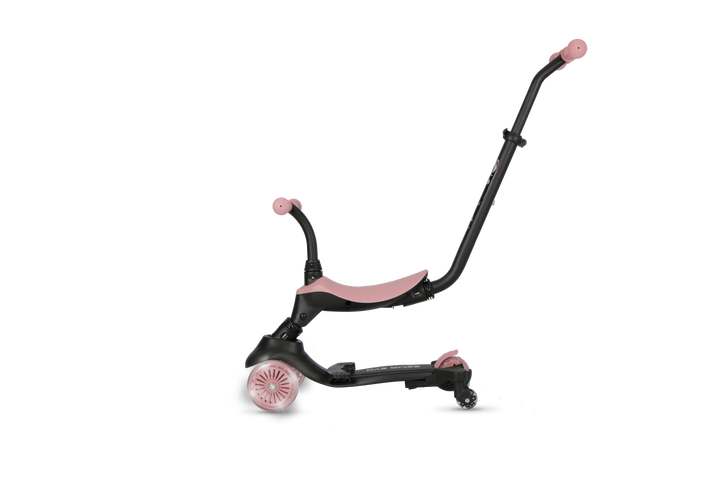QPlay SEMA Evo Scooter: Multi-Stage Ride-on for ages 1-6 | LED Wheels & Deck | Coral Pink