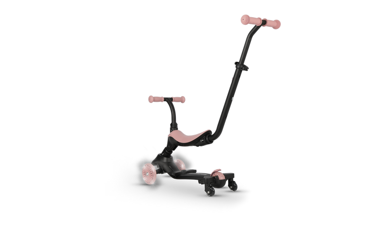 QPlay SEMA Evo Scooter: Multi-Stage Ride-on for ages 1-6 | LED Wheels & Deck | Coral Pink