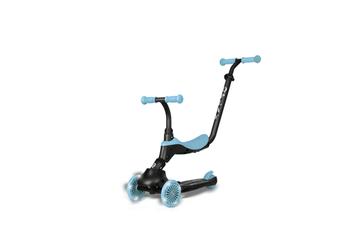 QPlay SEMA Evo Scooter: Multi-Stage Ride-on for ages 1-6 | LED Wheels & Deck | Sky Blue