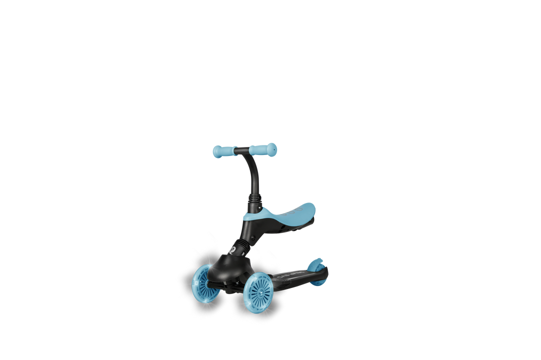 QPlay SEMA Evo Scooter: Multi-Stage Ride-on for ages 1-6 | LED Wheels & Deck | Sky Blue
