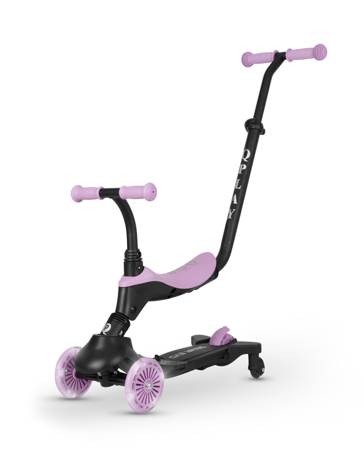 QPlay SEMA Evo Scooter: Multi-Stage Ride-on for ages 1-6 | LED Wheels & Deck | Violet