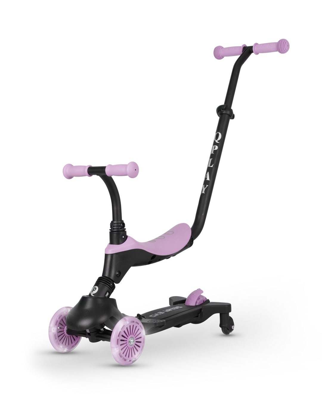 QPlay SEMA Evo Scooter: Multi-Stage Ride-on for ages 1-6 | LED Wheels & Deck | Violet