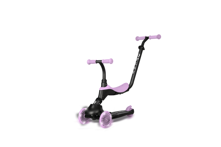 QPlay SEMA Evo Scooter: Multi-Stage Ride-on for ages 1-6 | LED Wheels & Deck | Violet