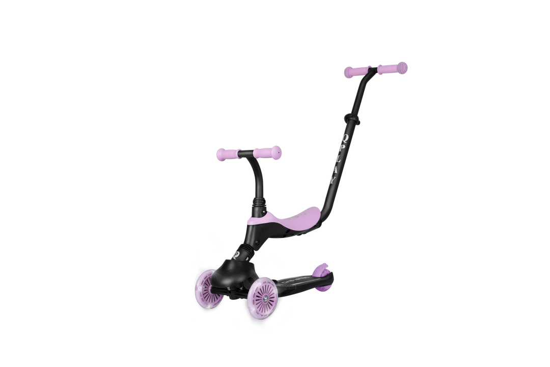 QPlay SEMA Evo Scooter: Multi-Stage Ride-on for ages 1-6 | LED Wheels & Deck | Violet
