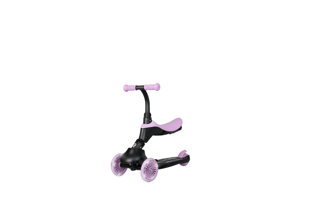 QPlay SEMA Evo Scooter: Multi-Stage Ride-on for ages 1-6 | LED Wheels & Deck | Violet