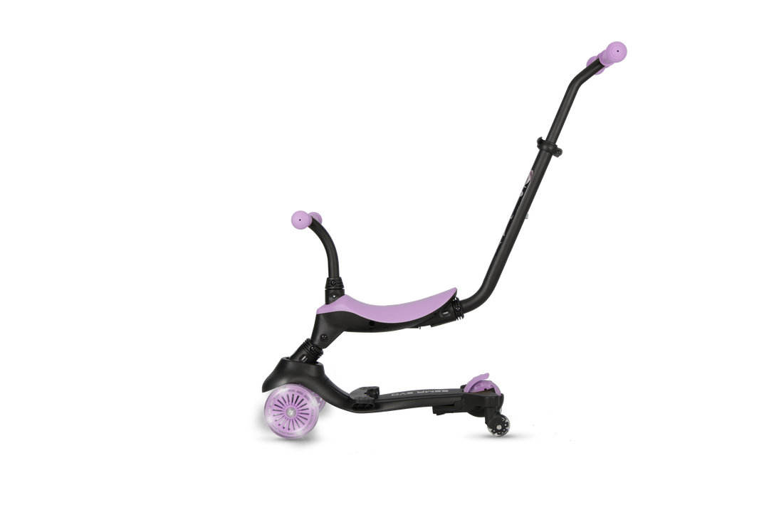 QPlay SEMA Evo Scooter: Multi-Stage Ride-on for ages 1-6 | LED Wheels & Deck | Violet