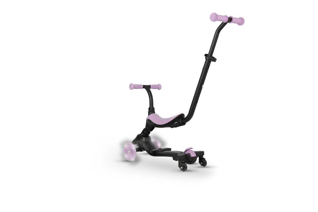 QPlay SEMA Evo Scooter: Multi-Stage Ride-on for ages 1-6 | LED Wheels & Deck | Violet