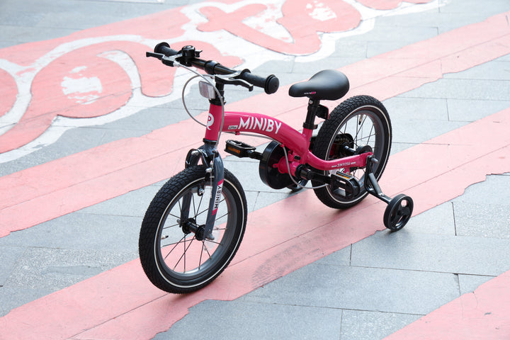 QPlay Miniby 3-in-1 Kids Bike: Balance to Pedal | 14" Air Wheels | Rose