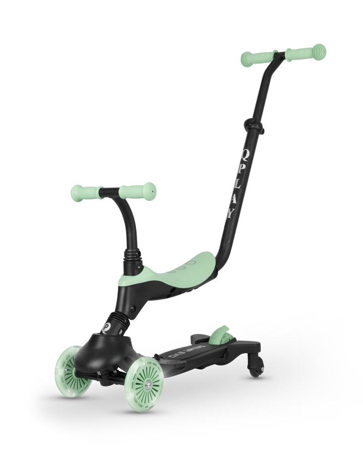 QPlay SEMA Evo Scooter: Multi-Stage Ride-on for ages 1-6 | LED Wheels & Deck | Jade Green
