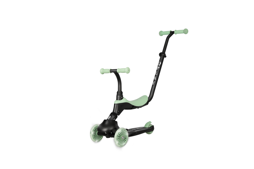 QPlay SEMA Evo Scooter: Multi-Stage Ride-on for ages 1-6 | LED Wheels & Deck | Jade Green