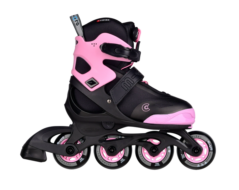 Micro Skates - JOY Rollerblades - Black/Pink (Sizes 7 Junior to 6 Adult)