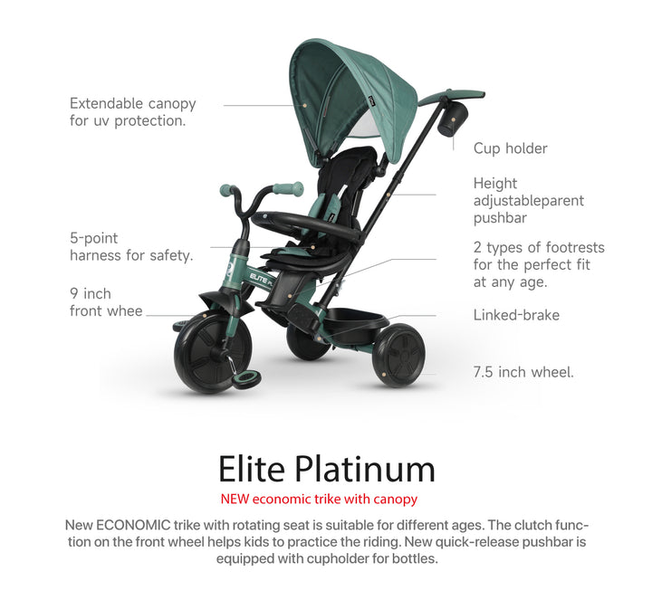 QPlay Elite Platinum Tricycle - Green