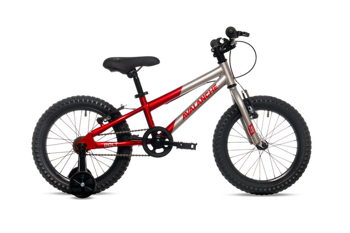 Avalanche 16 inch Boy's Pedal Bike - Bolt Red/Silver