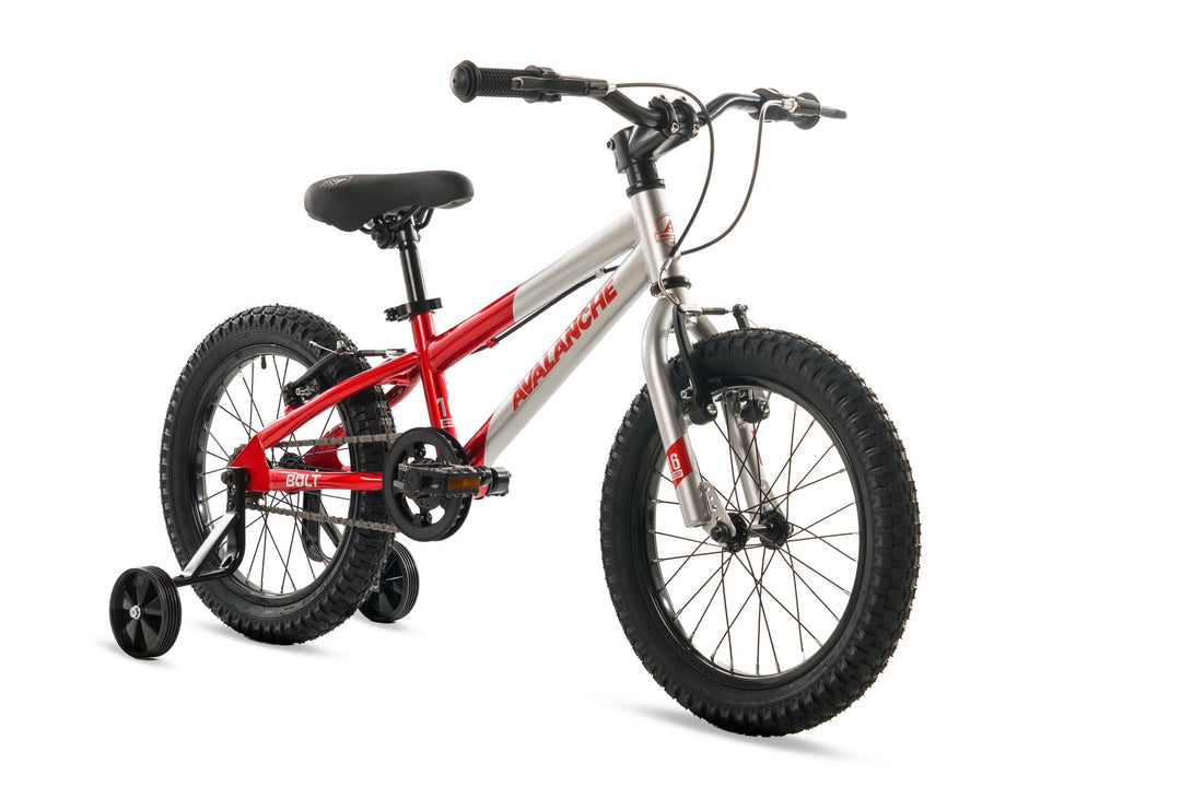 Avalanche 16 inch Boy's Pedal Bike - Bolt Red/Silver